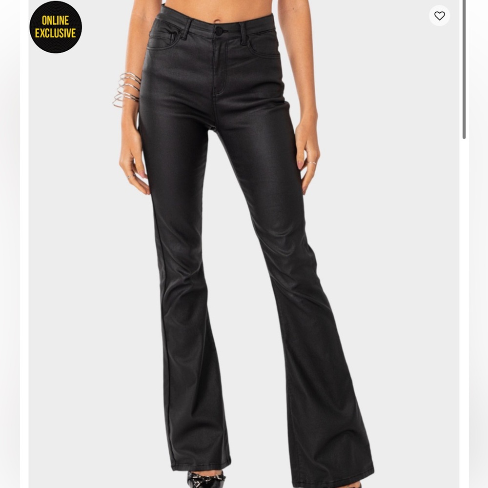 Edikted Black Leather pants NWT